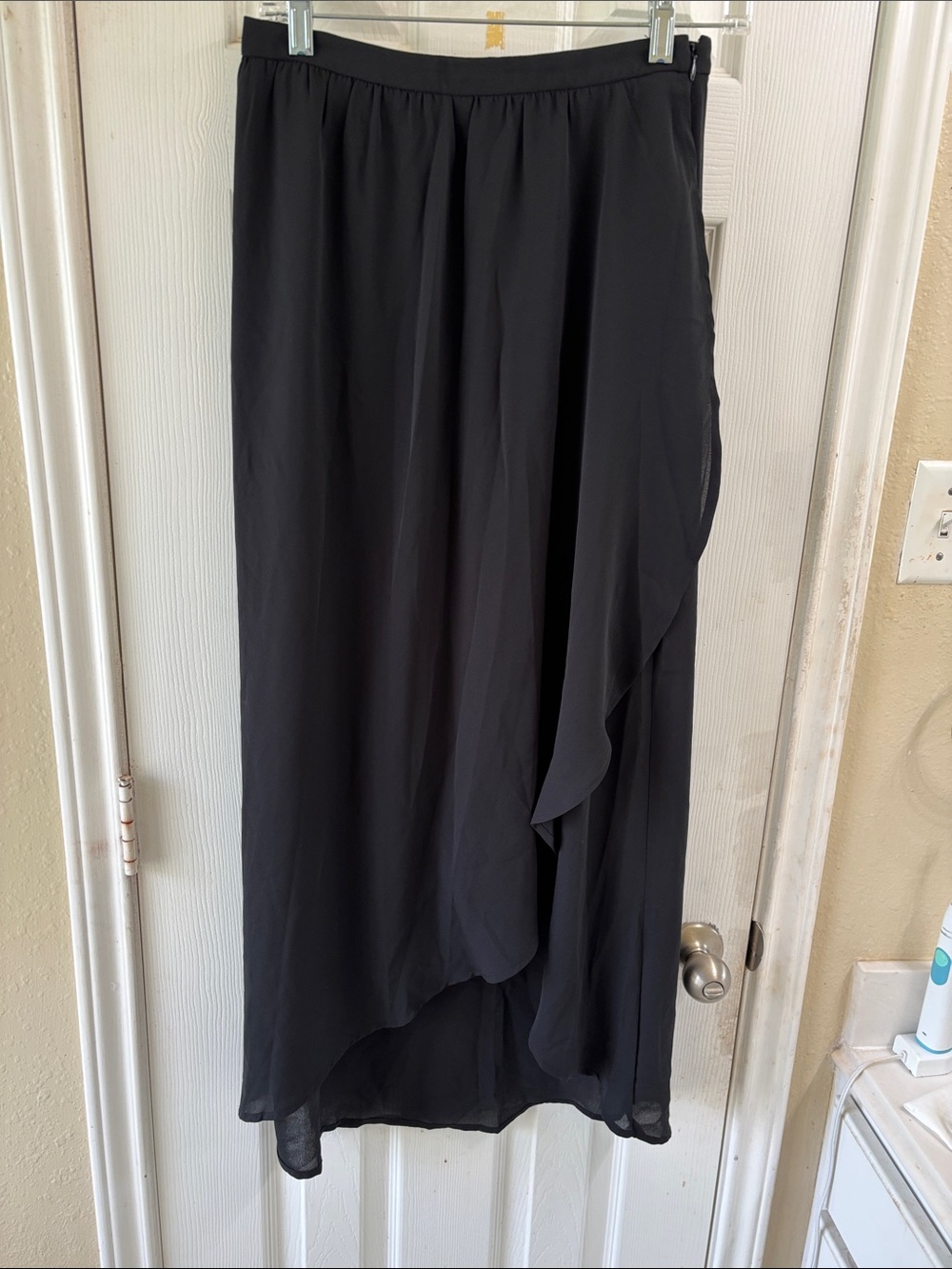 The Limited Black Women's chiffon wrap skirt- high/lo with lining. NWT